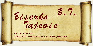 Biserko Tajević vizit kartica